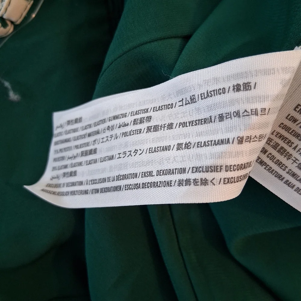 Abercrombie & Fitch Green and White Ruffled Maxi Dress Size Small - Picture 9 of 11